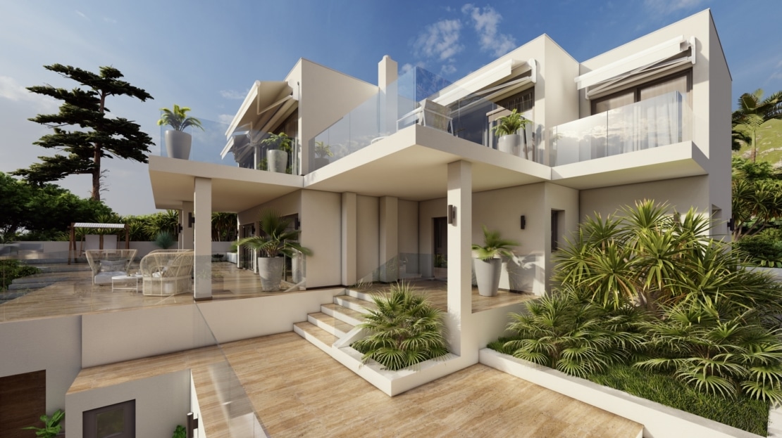 V-4072 PROJEKT: Neubau Luxus Villa mit traumhaftem Blick auf die Bucht von Santa Ponsa