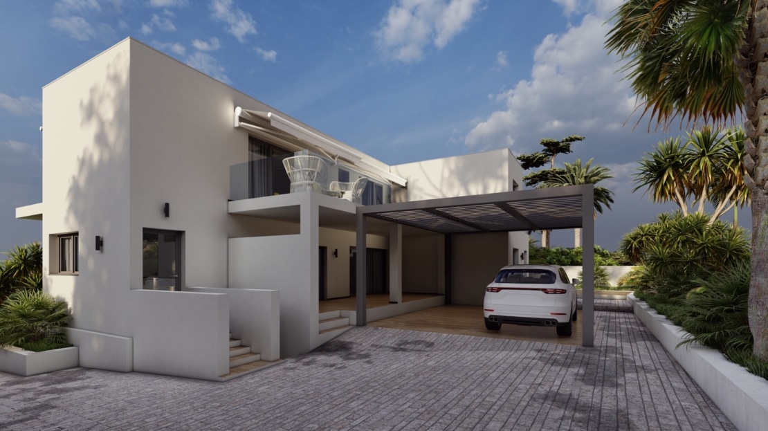 V-4072 PROJEKT: Neubau Luxus Villa mit traumhaftem Blick auf die Bucht von Santa Ponsa