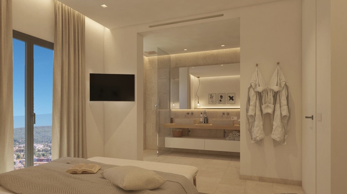 P-3109_3 PROJEKT! Penthouse mit privater Pool-Terrasse und Meerblick in neuem Apartmentkomplex in Santa Ponsa