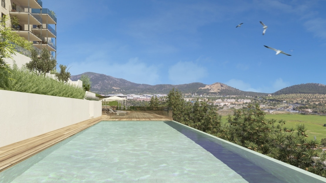 P-3109_3 PROJEKT! Penthouse mit privater Pool-Terrasse und Meerblick in neuem Apartmentkomplex in Santa Ponsa