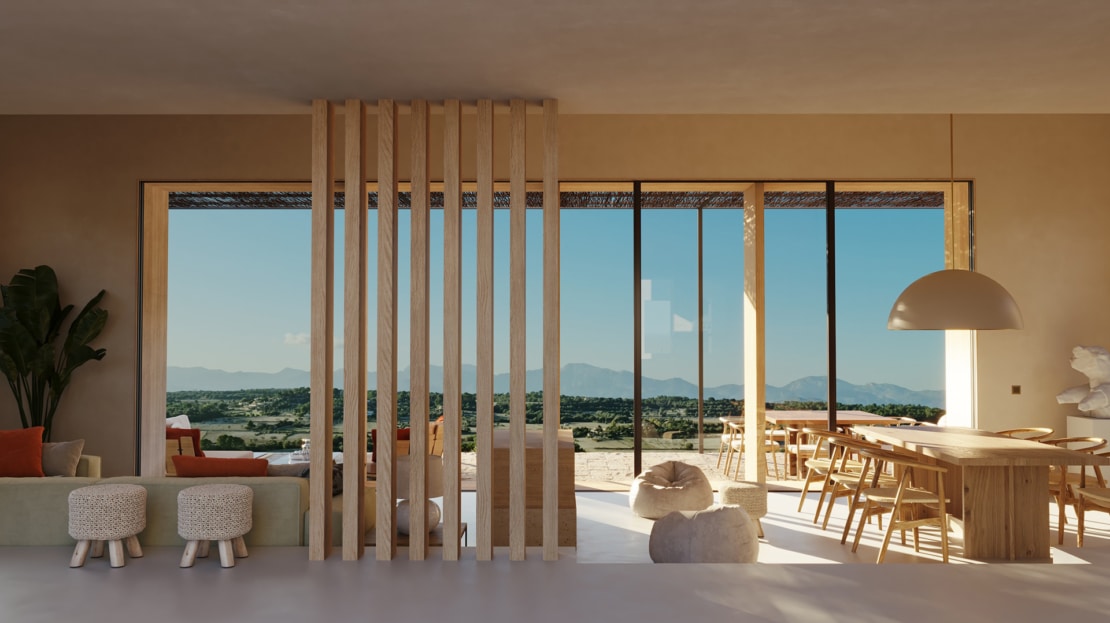 F-3973 PROJEKT! Neubau Finca mit Infinitypool und Panoramablick nahe Lloret de Vistalegre