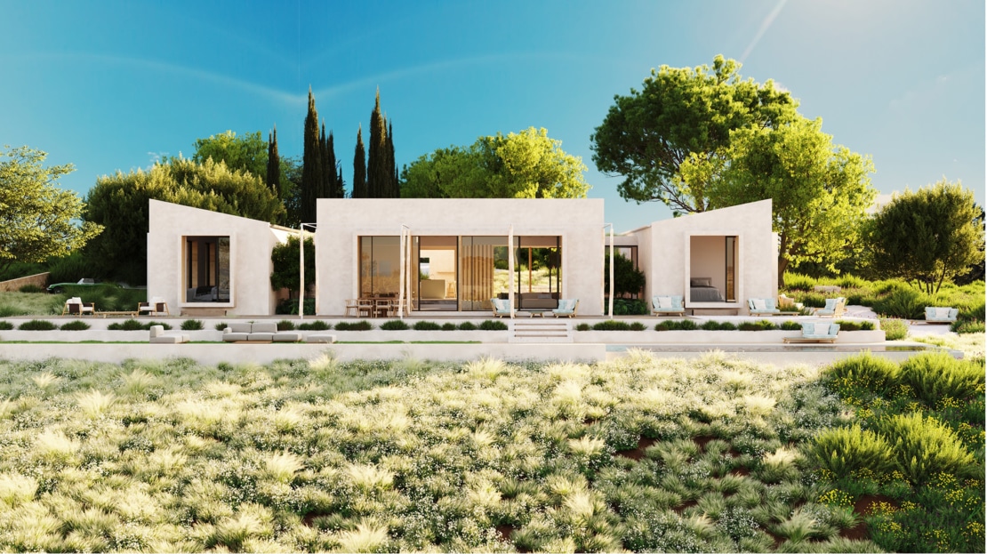 F-3973 PROJEKT! Neubau Finca mit Infinitypool und Panoramablick nahe Lloret de Vistalegre