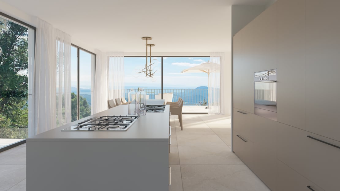 V-4444 PROJEKT! Exklusive Villa mit Pool und Panoramablick auf das Meer im Dorf Galilea im Tramuntana Gebirge 1