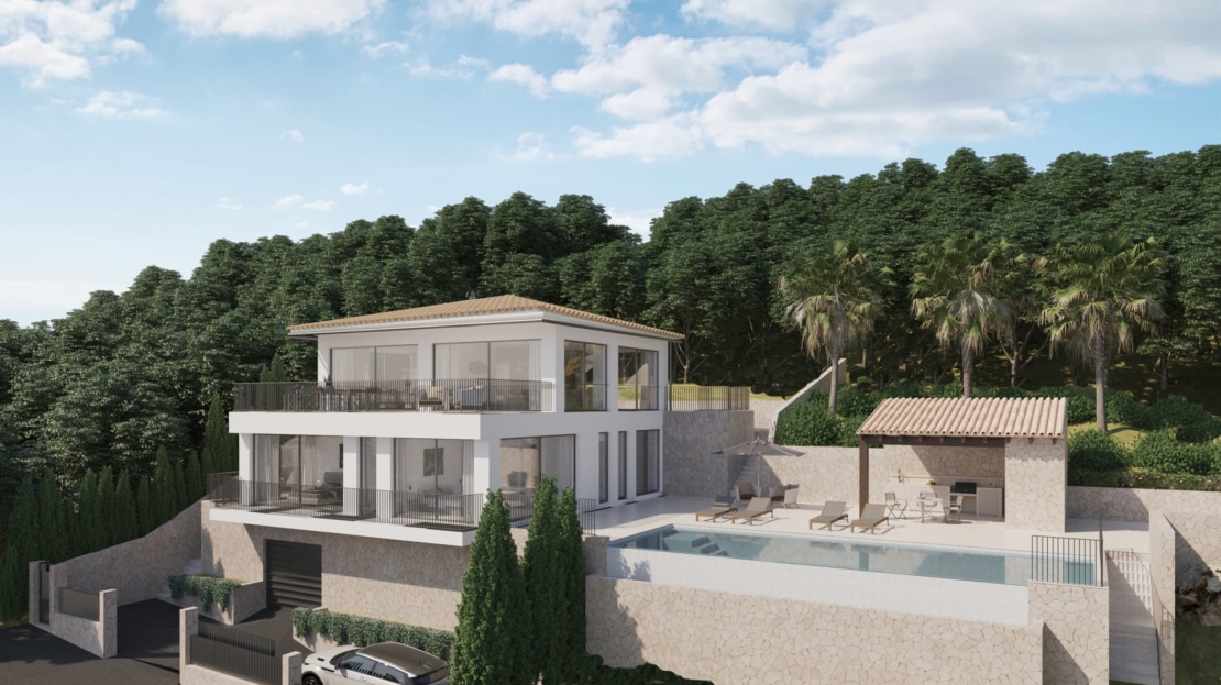 V-4444 PROJEKT! Exklusive Villa mit Pool und Panoramablick auf das Meer im Dorf Galilea im Tramuntana Gebirge 5
