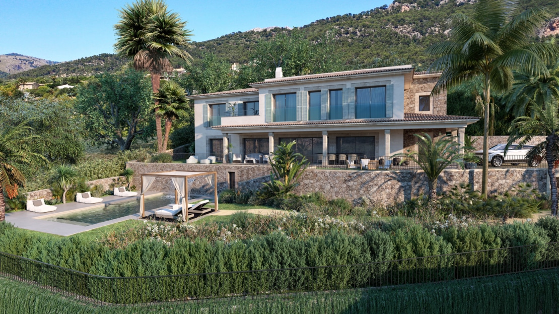 4939-97 Wunderschönes Grundstück mit Basisprojekt für 2 Villen im Finca Stil in Es Capdella