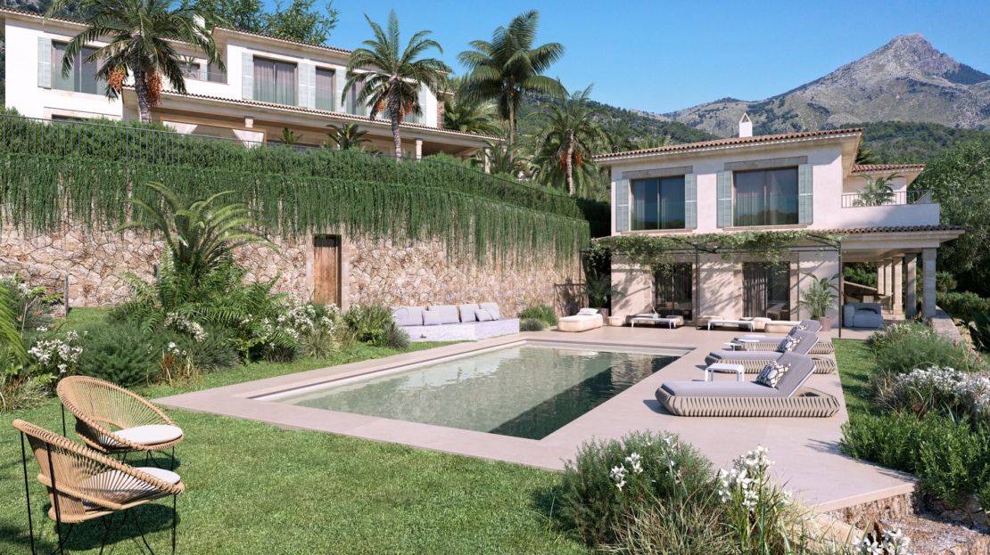 4939-97 Wunderschönes Grundstück mit Basisprojekt für 2 Villen im Finca Stil in Es Capdella