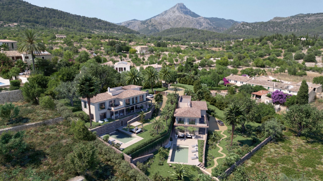 4939-97 Wunderschönes Grundstück mit Basisprojekt für 2 Villen im Finca Stil in Es Capdella