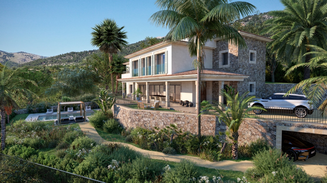 4939-97 Wunderschönes Grundstück mit Basisprojekt für 2 Villen im Finca Stil in Es Capdella