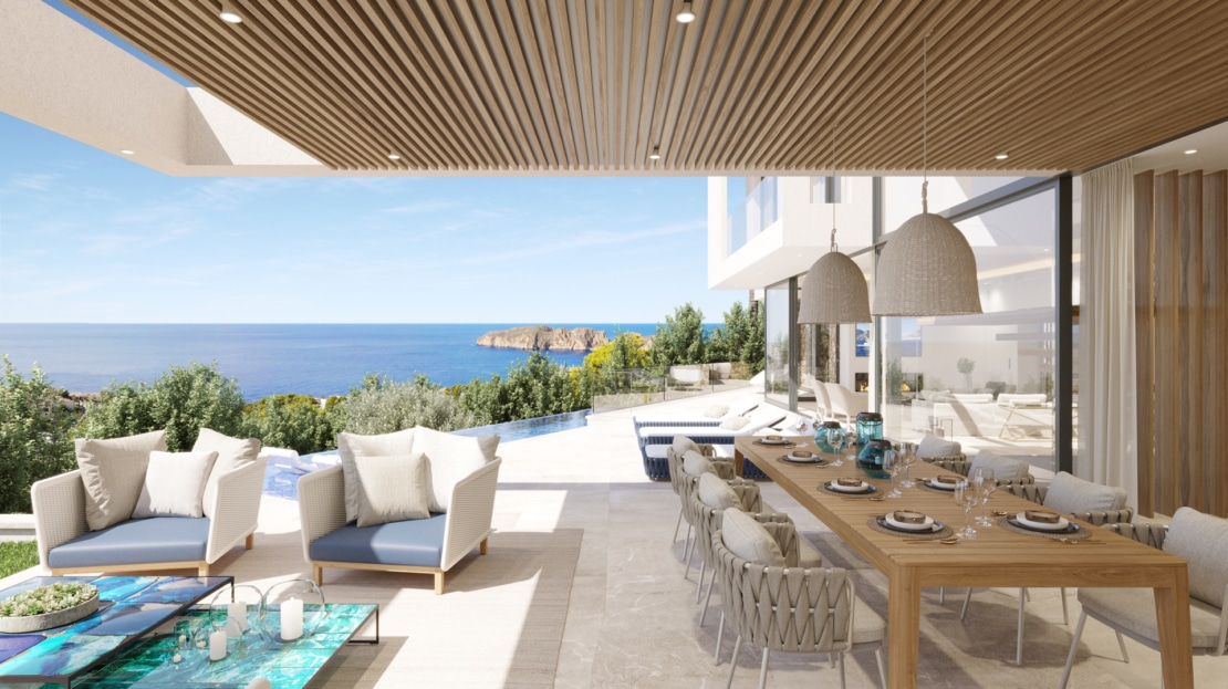 V-4802 PROJEKT! Fantastische Villa in Nova Santa Ponsa mit atemberaubendem Panorama Meer- und Hafenblick 3