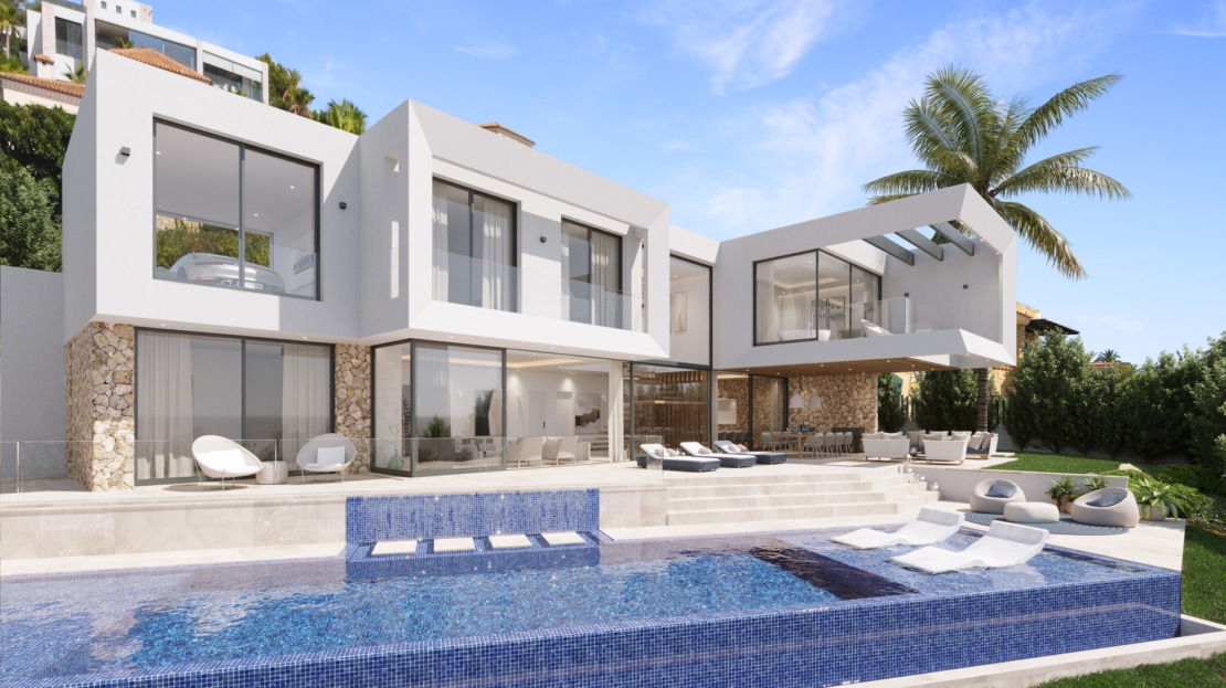 V-4802 PROJEKT! Fantastische Villa in Nova Santa Ponsa mit atemberaubendem Panorama Meer- und Hafenblick 2