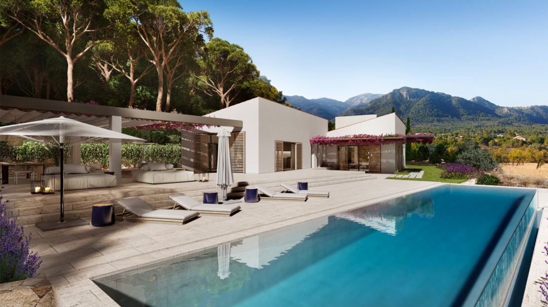 F-3384 Exklusive Neubau Finca in Selva, im Herzen des schönsten Landstrichs Mallorcas