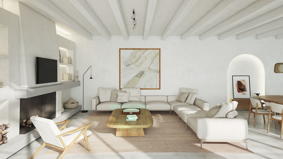 D-4686 Einzigartiges Dorfhaus in Ses Salines mit riesigem Garten & Pool