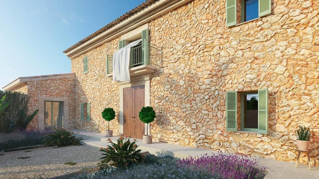 F-4055 Luxus Finca zw. Ses Salines und Es Llombards mit traumhaftem Panorama Blick