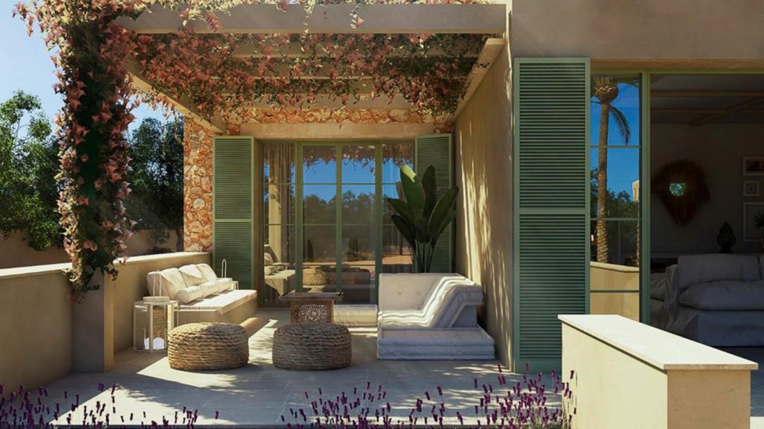 F-4055 Luxus Finca zw. Ses Salines und Es Llombards mit traumhaftem Panorama Blick