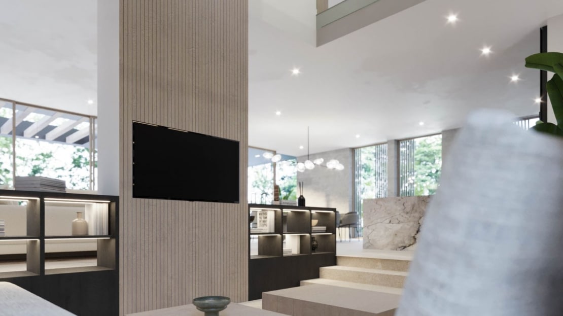 V-4682-121 PROJEKT! Spektakuläre Luxusvilla in Bendinat mit herrlichem Golf- und Meerblick