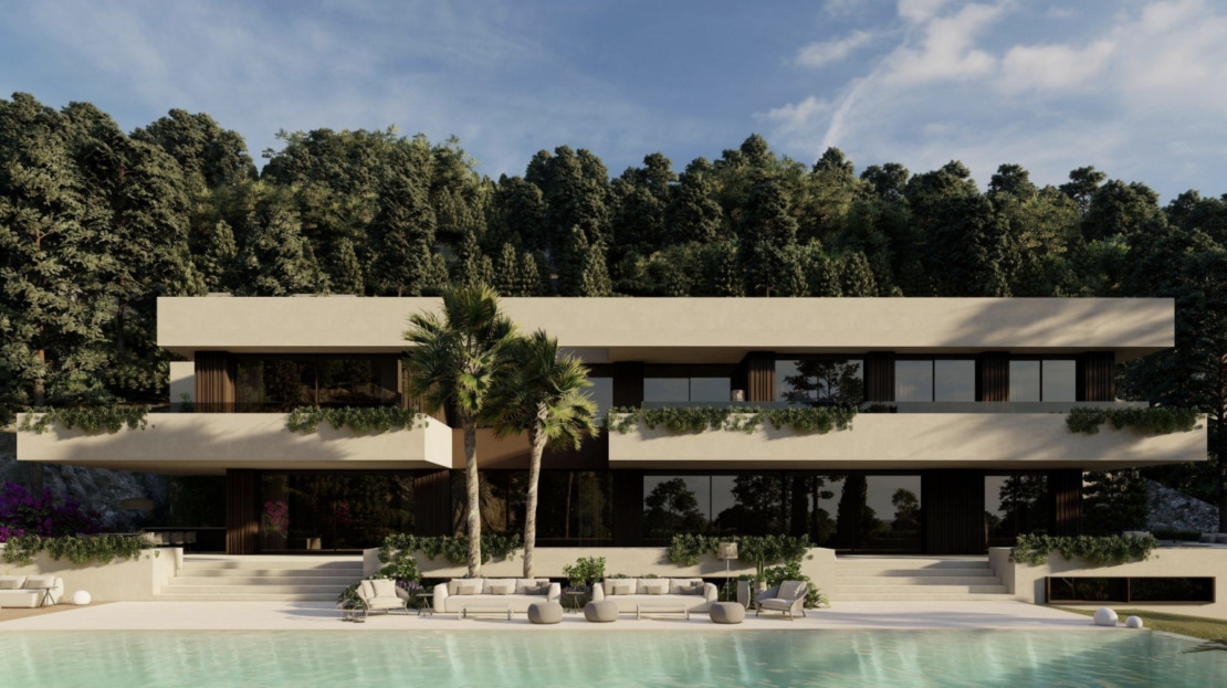 G-4110 PROJEKT! Grundstück in Son Vida mit Projekt für eine exklusive Villa mit herrlichem Ausblick