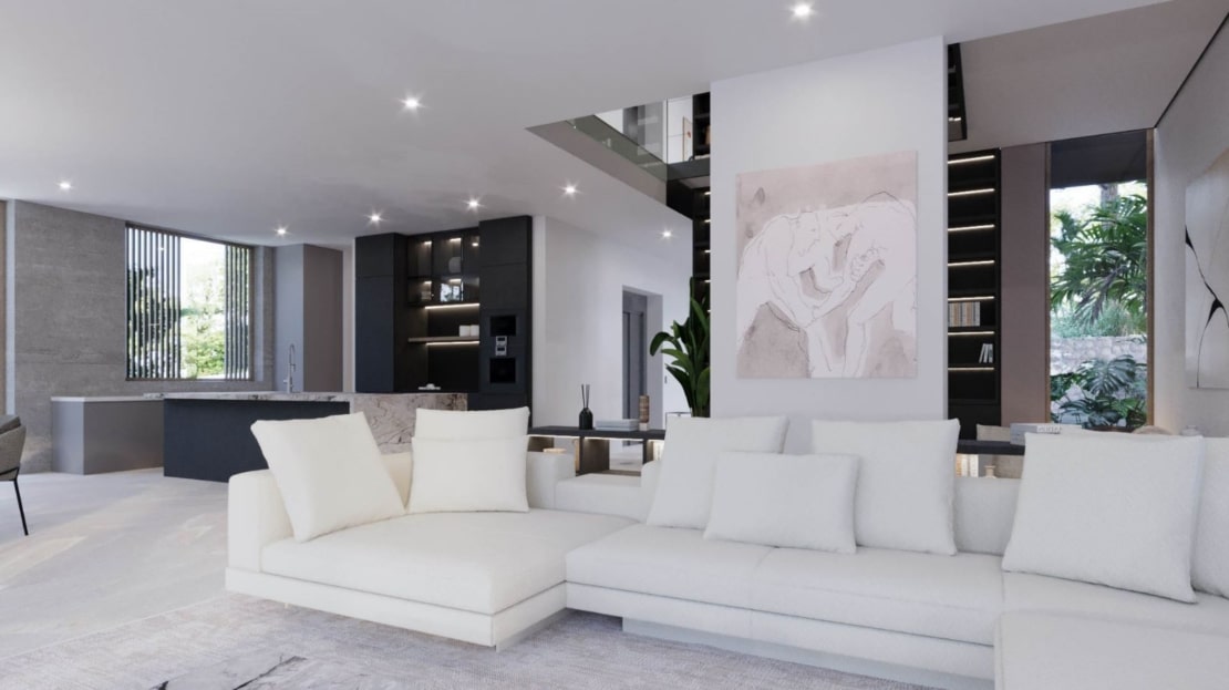 V-4682-121 PROJEKT! Spektakuläre Luxusvilla in Bendinat mit herrlichem Golf- und Meerblick