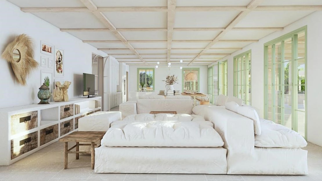 F-4055 Luxus Finca zw. Ses Salines und Es Llombards mit traumhaftem Panorama Blick