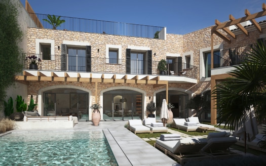 D-4686 Einzigartiges Dorfhaus in Ses Salines mit riesigem Garten & Pool