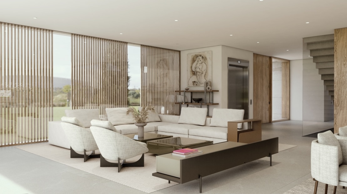 V-4670-121 PROJEKT! Beeindruckende Luxus Villa in Bendinat mit Blick auf den Golfplatz und das Meer