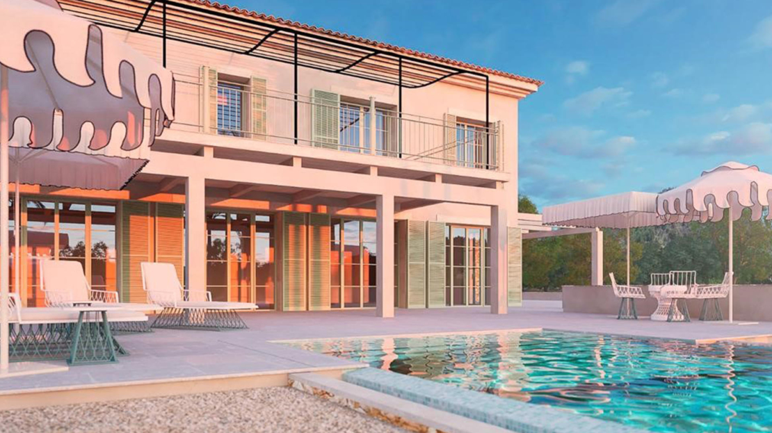 F-4055 Luxus Finca zw. Ses Salines und Es Llombards mit traumhaftem Panorama Blick