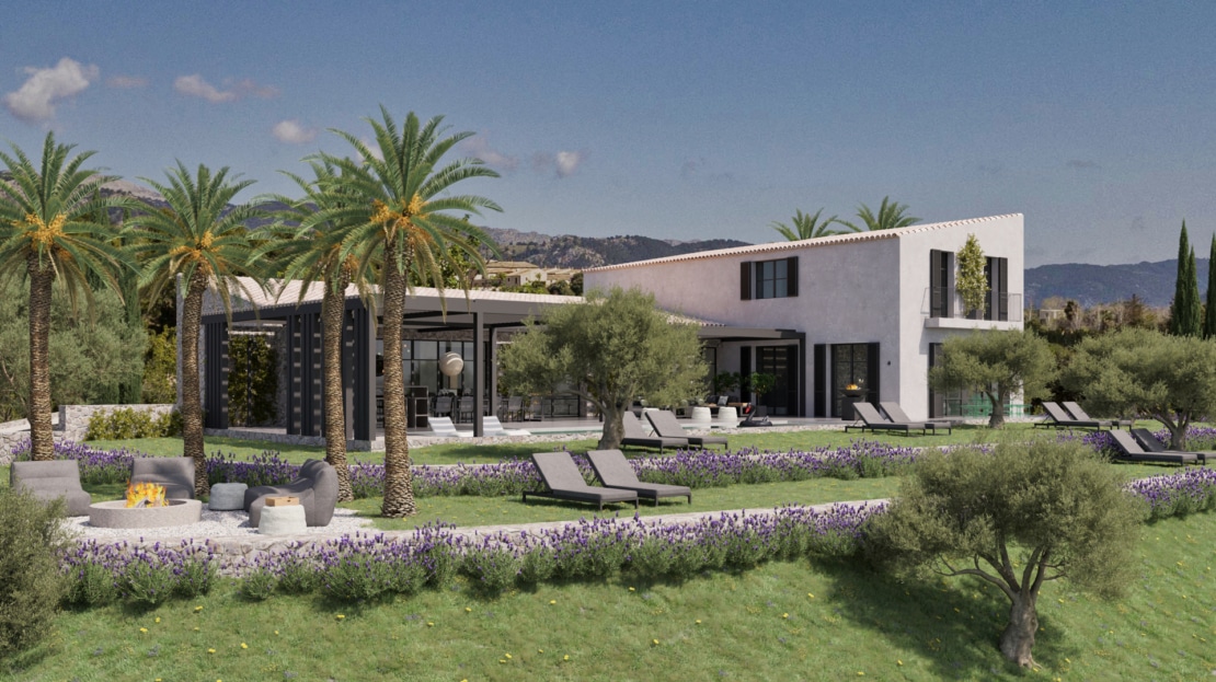 4650 Luxus Villa Projekt in Moscari am Fuße des Tramuntana Gebirges, Schlüsselfertig auf höchsten Niveau!
