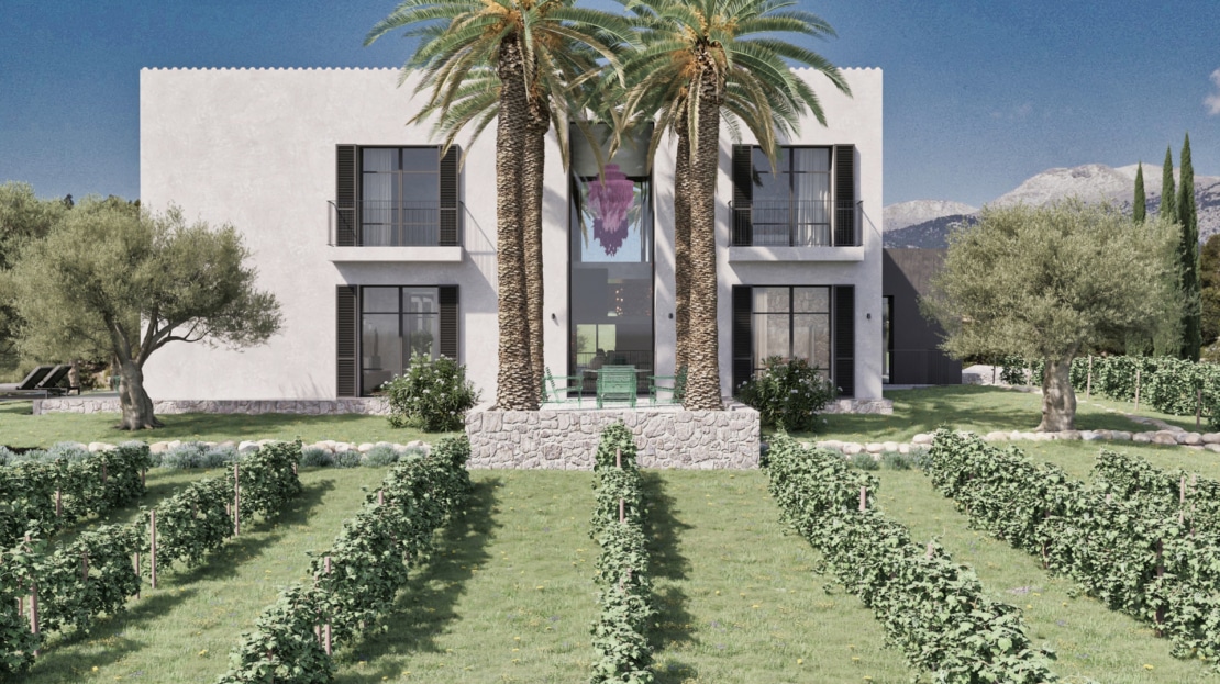 4650 Luxus Villa Projekt in Moscari am Fuße des Tramuntana Gebirges, Schlüsselfertig auf höchsten Niveau!