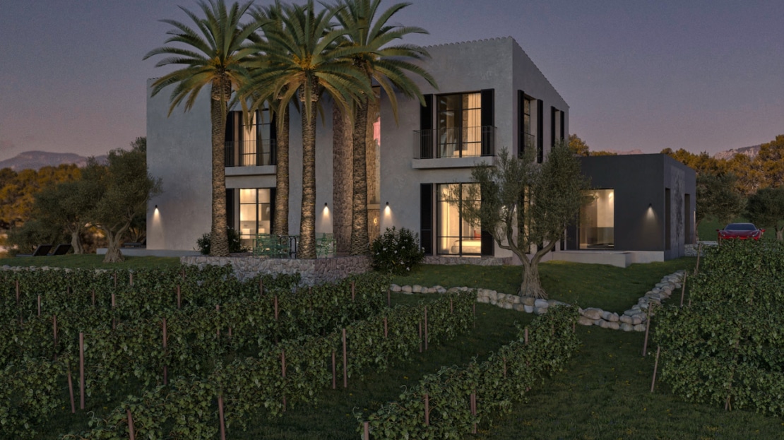 4650 Luxus Villa Projekt in Moscari am Fuße des Tramuntana Gebirges, Schlüsselfertig auf höchsten Niveau!