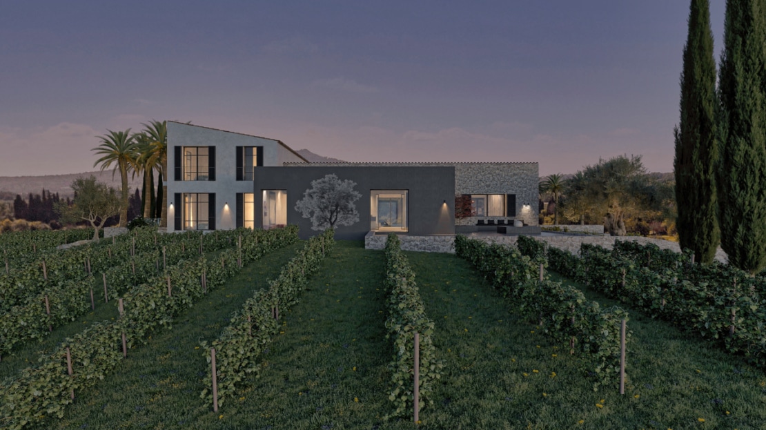 4650 Luxus Villa Projekt in Moscari am Fuße des Tramuntana Gebirges, Schlüsselfertig auf höchsten Niveau!