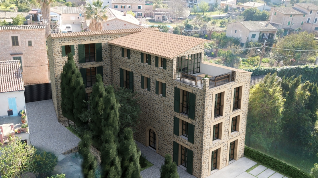 D-4780 PROJEKT! Beeindruckendes Stadthaus Projekt am Rand von Soller mit großem Außenbereich