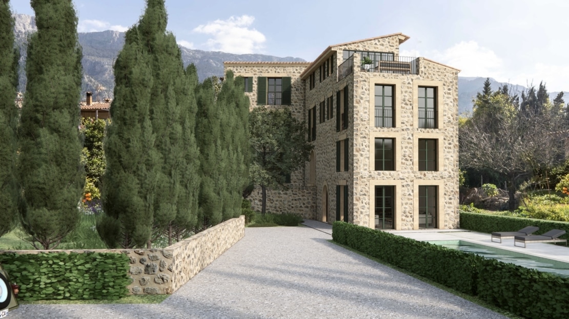 D-4780 PROJEKT! Beeindruckendes Stadthaus Projekt am Rand von Soller mit großem Außenbereich