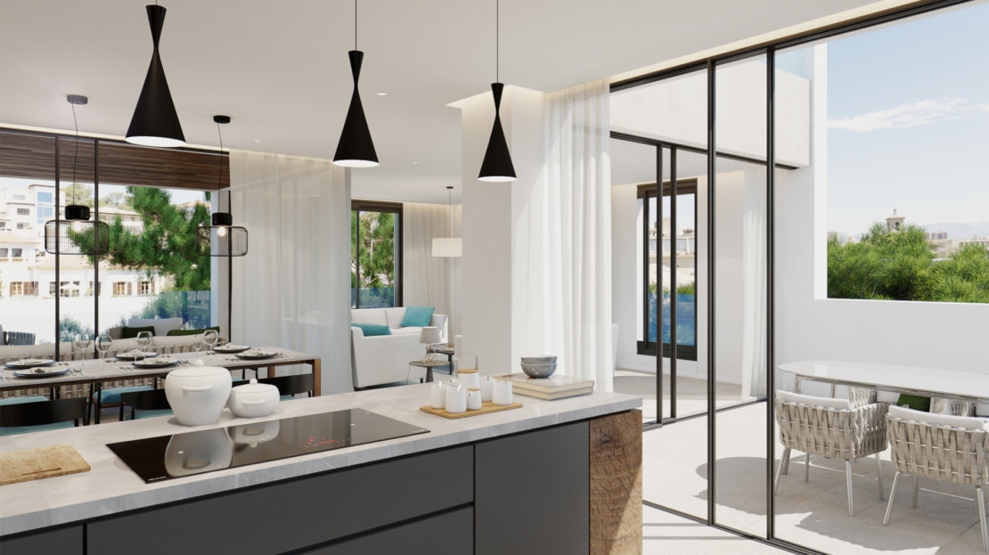 A-2952_6 PROJEKT! Traumhaftes Neubau-Apartment mit Terrasse in Son Armadams - Palma Zentrum